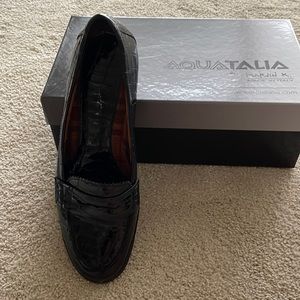 BLACK PATENT AQUATALIA loafers